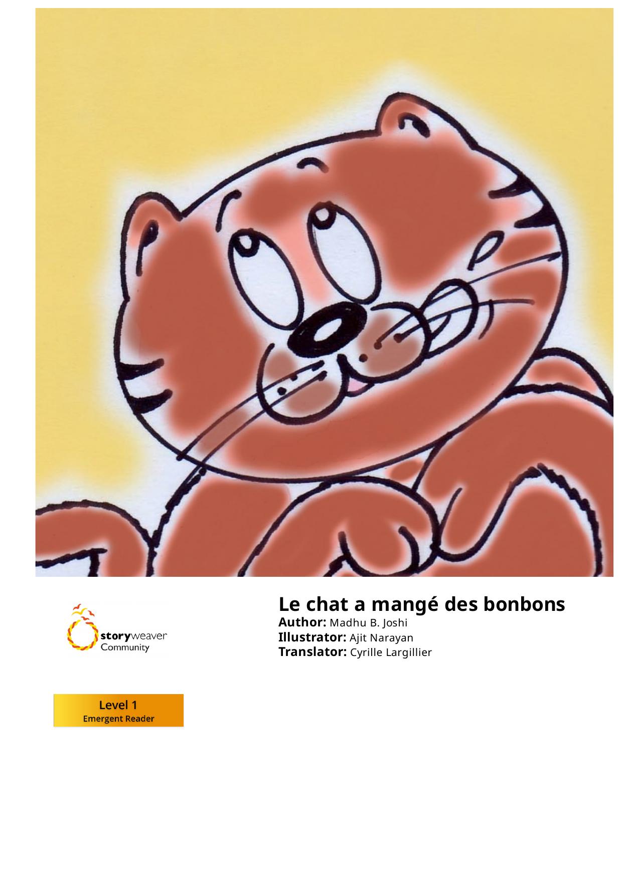 Le chat a mangé des bonbons